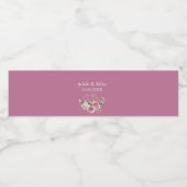 水エレガント色ピンクローズブーケ結婚ス ペットボトルラベル (シングルラベル)