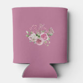 水エレガント色ピンクローズブーケ結婚ス 缶クーラー (裏面)