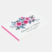 水エレガント色ピンクローズ結婚ズ ゲストブック (コーナー)