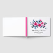 水エレガント色ピンクローズ結婚ズ ゲストブック (全面)