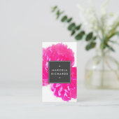 水エレガント色ピンク牡丹II 名刺 (スタンド正面)