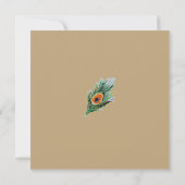 水エレガント色ピーコックサプライズ誕生日パーティー 招待状 (裏面)