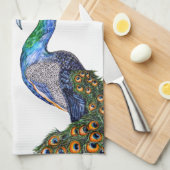 水エレガント色ピーコックモノグラム キッチンタオル (四つ折り)