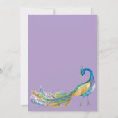 水エレガント色ピーコッ結婚ク 招待状 (裏面)