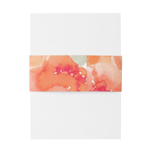 水エレガント色ピーチ牡丹フローラ結婚ズ 招待状ベリーバンド (裏面例)