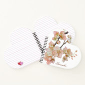 水エレガント色ピーチ花模様 ノートブック (内部)