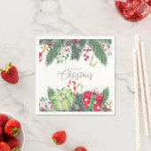 水エレガント色フェスティバル装飾クリスマス スタンダードカクテルナプキン (インサイチュ)