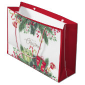 水エレガント色フェスティバル装飾クリスマス ラージペーパーバッグ (正面アングル)