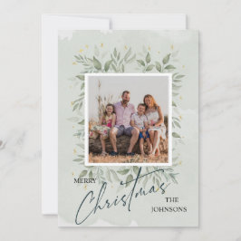 水エレガント色フォトクパーソナライズされたリスマス シーズンカード