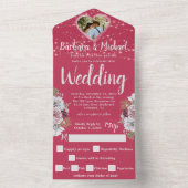 水エレガント色フォトロマンチック オールインワン招待状 (内側)