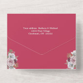 水エレガント色フォトロマンチック オールインワン招待状 (裏面)