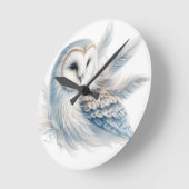 水エレガント色フクロウ ラウンド壁時計 (傾斜)