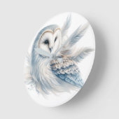 水エレガント色フクロウ ラウンド壁時計 (傾斜)