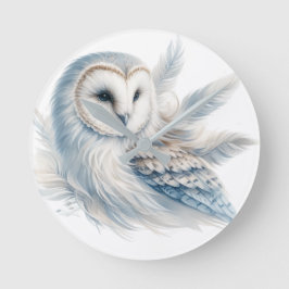 水エレガント色フクロウ ラウンド壁時計