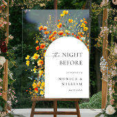 水エレガント色フラワーウェルカムリハーサルディナー アクリルサイン