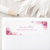 水エレガント色フラワー手書きスクリプト文字 ラベル (インサイチュ)