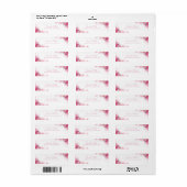 水エレガント色フラワー手書きスクリプト文字 ラベル (フルシート)