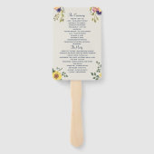 水エレガント色フラワー結婚式 プログラム ハンドファン (裏面)