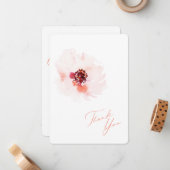 水エレガント色フローラありがとう結婚カード ノートカード (正面/裏面インサイチュ)