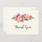 水エレガント色フローラありがとう ポストカード (正面/裏面)