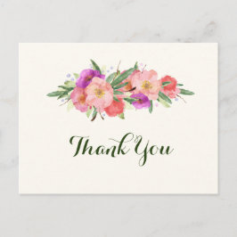 水エレガント色フローラありがとう ポストカード