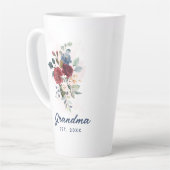 水エレガント色フローラおばあちゃんカスタム カフェラテマグ (左アングル)