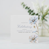 水エレガント色フローラお祝い 招待状 (スタンド正面)