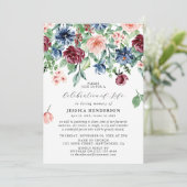 水エレガント色フローラお祝い 招待状 (スタンド正面)
