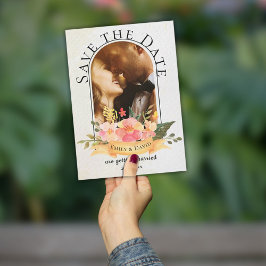 水エレガント色フローラかわいい写真結婚の 案内ポストカード