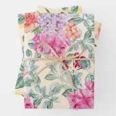 水エレガント色フローラと果実の組み合わせ ラッピングペーパーシート (インサイチュ)