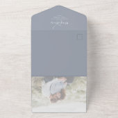 水エレガント色フローラアイボリーQRコード写真 オールインワン招待状 (外側)