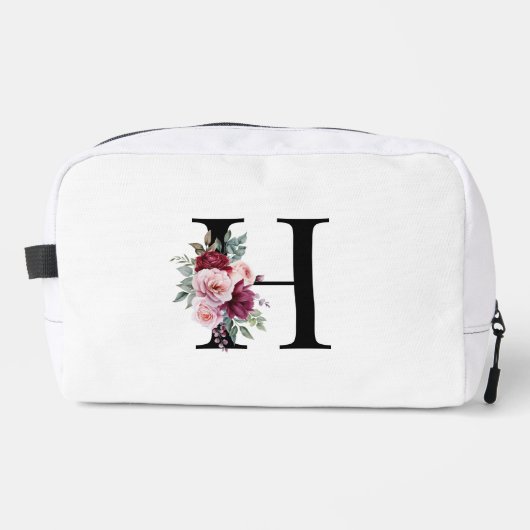 水エレガント色フローライニシャル名モノグラム ドップキット (正面)