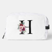 水エレガント色フローライニシャル名モノグラム ドップキット (裏面)