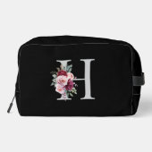 水エレガント色フローライニシャル名モノグラム ドップキット (裏面)