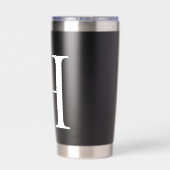 水エレガント色フローライニシャル名モノグラム 保温保冷タンブラー (背面)