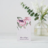 水エレガント色フローライヤリング表示 名刺 (スタンド正面)