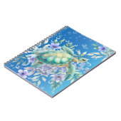 水エレガント色フローラウミガメ手帳 ノートブック (左側)