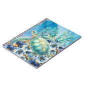 水エレガント色フローラウミガメ手帳 ノートブック (左側)