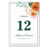 水エレガント色フローラエメラルドグリーン結婚ズ テーブルナンバー (正面)