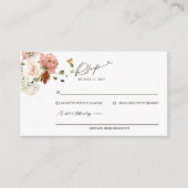 水エレガント色フローラガーデンRSVP エンクロージャーカード (正面)
