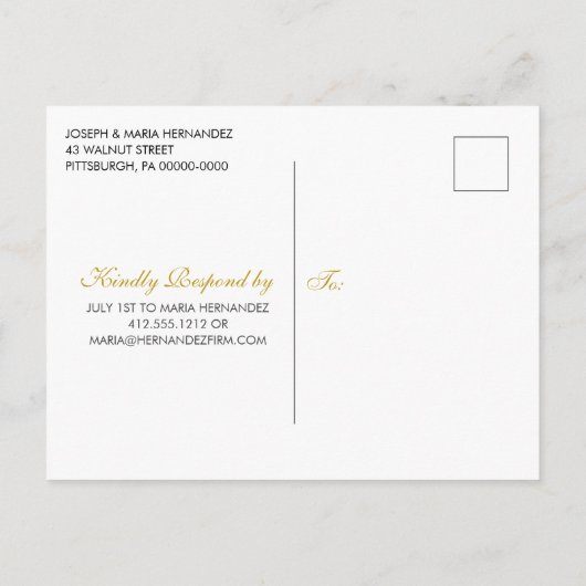 水エレガント色フローラキンセアニェラ写真 インビテーションポストカード (裏面)