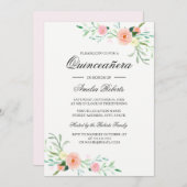 水エレガント色フローラキンセアニェラ招待状 招待状 (正面/裏面)