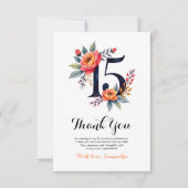水エレガント色フローラキンセアニェラ誕生日 サンキューカード (正面)