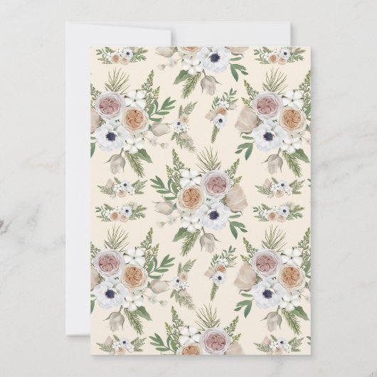 水エレガント色フローラクリスマスパーティー 招待状 (裏面)