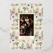 水エレガント色フローラクリスマス 箔シーズンカード (正面)