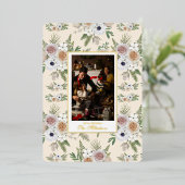 水エレガント色フローラクリスマス 箔シーズンカード (立ち正面)