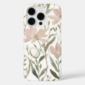 水エレガント色フローラグリーンと赤面ピンク Case-Mate iPhoneケース (裏面)