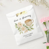 水エレガント色フローラコーヒーブライダルシャワー フェイバーバッグ (封をした状態)