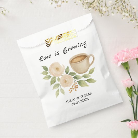 水エレガント色フローラコーヒーブライダルシャワー フェイバーバッグ (封をした状態)
