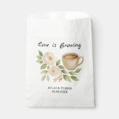 水エレガント色フローラコーヒーブライダルシャワー フェイバーバッグ (正面)